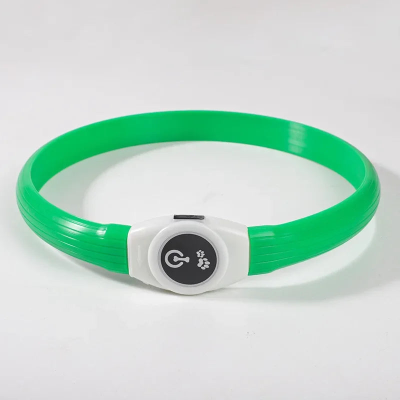 GlowGuard LED-halsband för hund i grönt