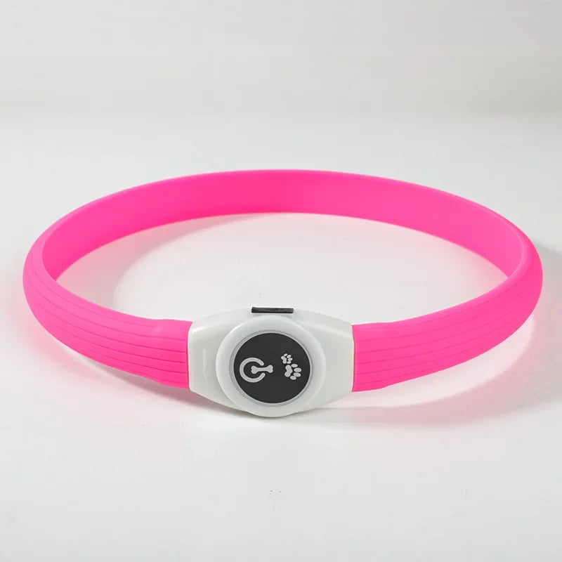 GlowGuard LED-halsband för hund i rosa