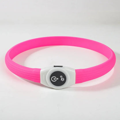GlowGuard LED-halsband för hund i rosa