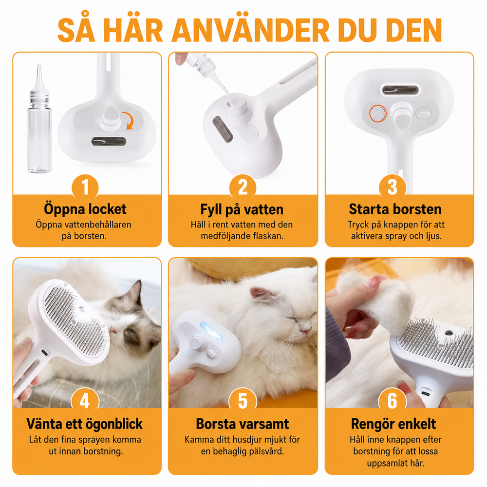 Skonsam ångborste för en mjukare, välvårdad päls