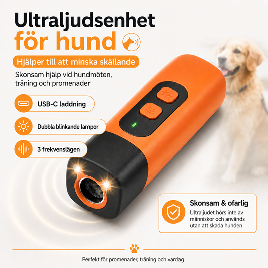 Ultraljudsbaserad hundtränare mot skällande